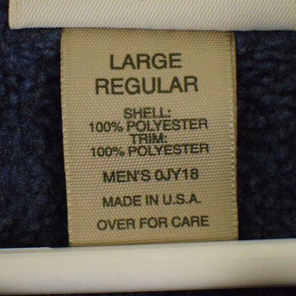 L.L. Bean Men’s Blue Full Zip Warm Cozy Outdoor Fleece Jacket Coat Fall Winter L - Picture 7 of 8